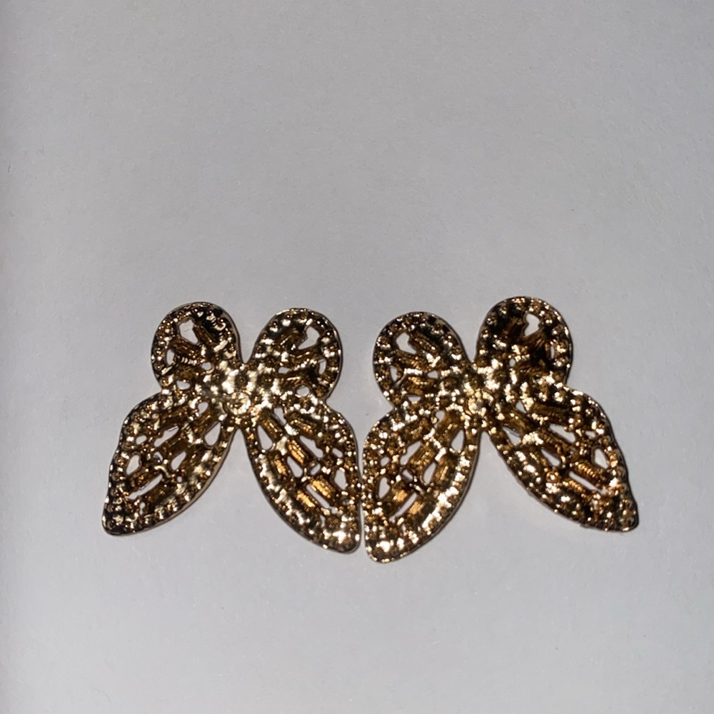 Crystal butterfly earrings pink and white - Picture 6 of 6